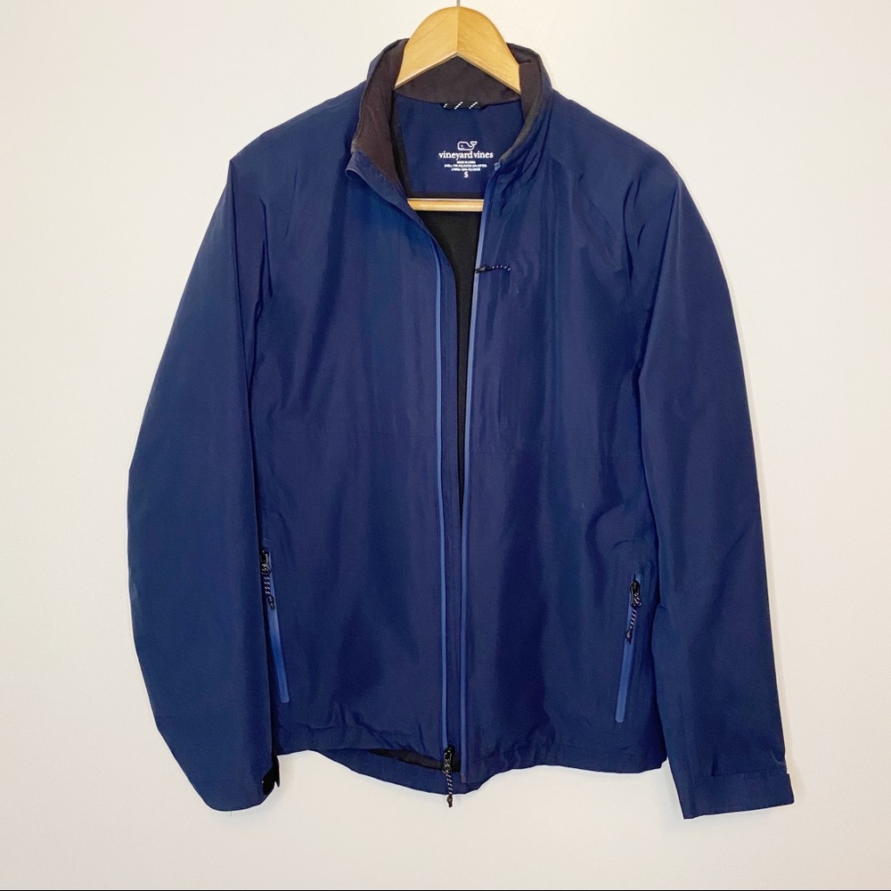 Men's Vineyard Vines Blue Rain Jacket-Size Small